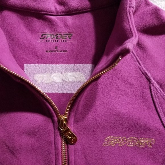 Spyder Pink Soft Fleece Full Zip Up Sweatshirt - Picture 2 of 8